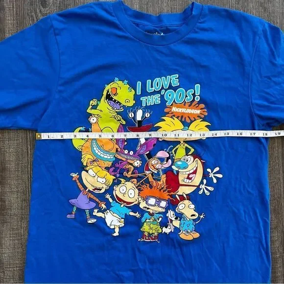 Nickelodeon “I Love the 90’s” Bright Blue Cartoon Character Tee - Picture 7 of 8